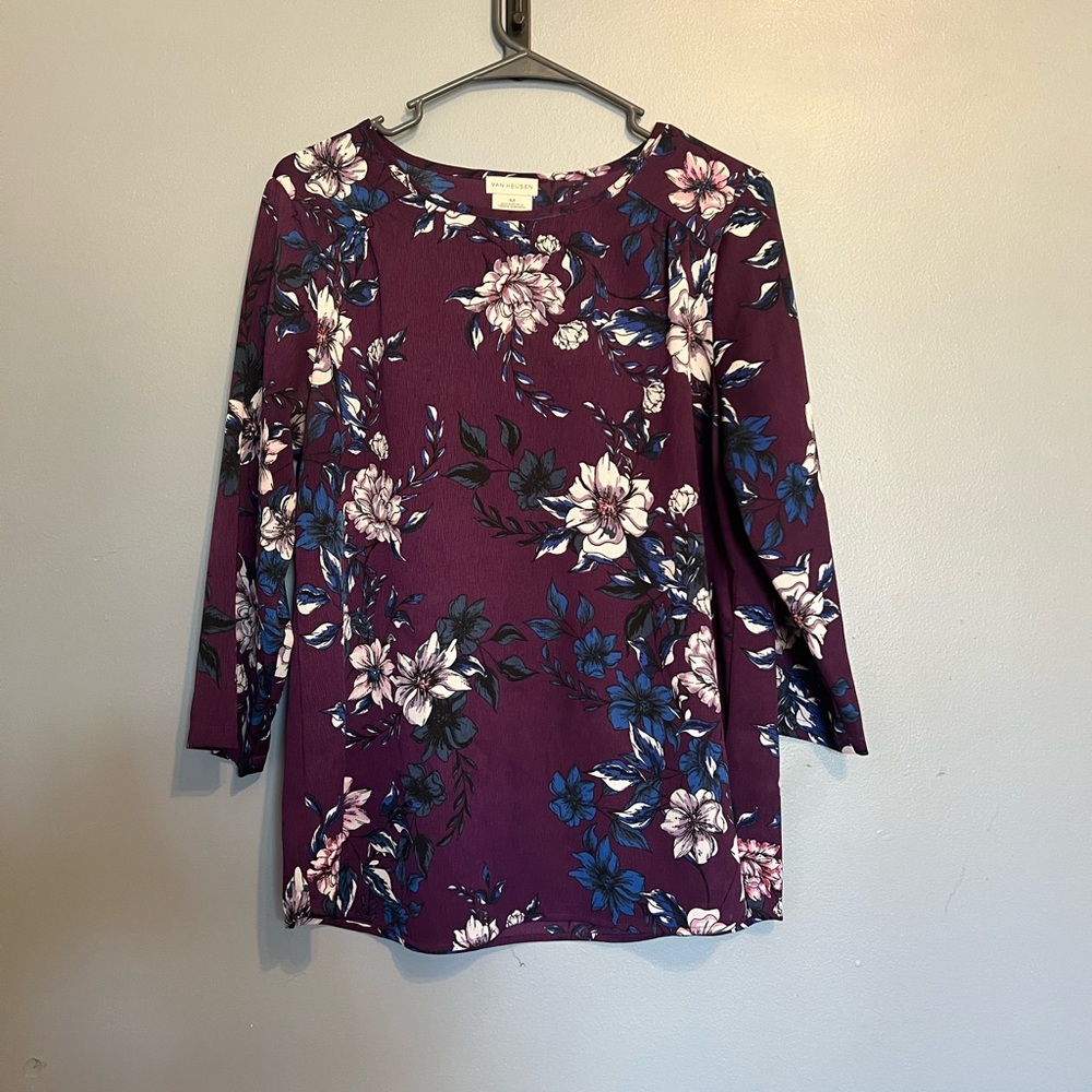 Van Heusen Purple Floral Blouse